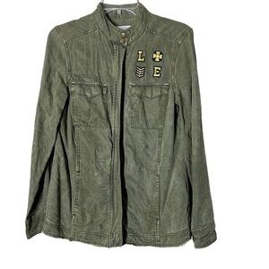 Libby Edelman 100% Lyocell Army Green Utility Zipper Jacket. SzS EUC.